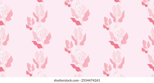 
Seamless vector pattern, twigs and leaves, for bed linen, wallpaper and texture