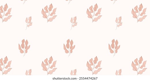 
Seamless vector pattern, twigs and leaves, for bed linen, wallpaper and texture