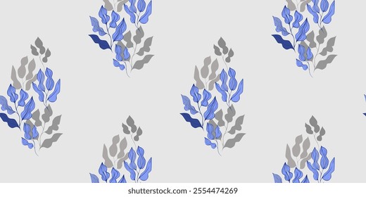 
Seamless vector pattern, twigs and leaves, for bed linen, wallpaper and texture