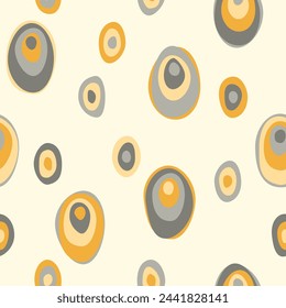 
Seamless vector pattern, uneven concentric circles, freehand drawing, light background