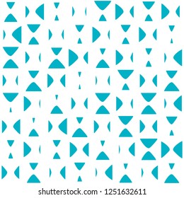 Seamless vector pattern with uneven little triangles. Abstract vector background. Bright blue and white fabric, surface, cover or wrapping design.