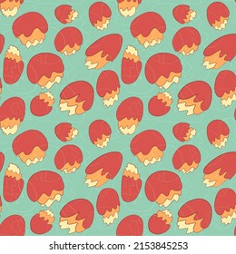 Seamless vector pattern with unique hand drawn flower elements