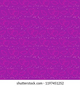 Seamless vector pattern for Valentine's day with hearts and kisses
