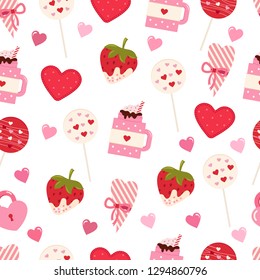 Seamless vector pattern for Valentine's day and Wedding Invitation Card. Sweet love texture for packaging paper, fabric, decorative prints and invitation card. Vector repeating texture.