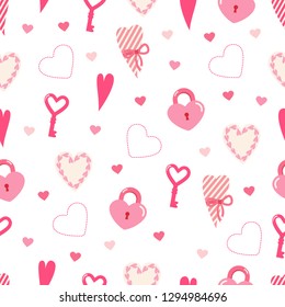 Seamless vector pattern for Valentine's day and Wedding Invitation Card. Sweet love texture for packaging paper, fabric, decorative prints and invitation card. Vector repeating texture.