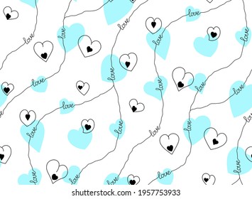 Seamless vector pattern for valentine's day, march 8, womens day, love day. Abstract and modern