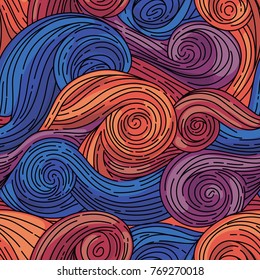 Seamless vector pattern. Van Gogh style