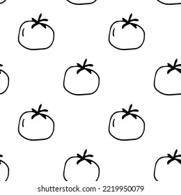 Seamless vector pattern vegetabl vegan Tomatoes bl