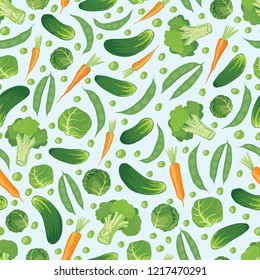 Seamless vector pattern with vegetables