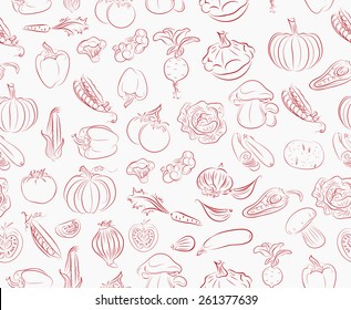 Seamless vector pattern with vegetables