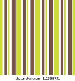 Seamless vector pattern with vertical brown and green different size stripes