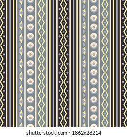 Seamless vector pattern with vertical geometric ornament. Background with ethnic motives. Versatile textile design.