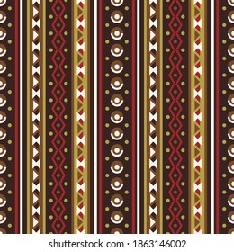 Seamless vector pattern with vertical geometric ornament. Background with ethnic motives. Versatile textile design.