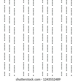 Seamless vector pattern with vertical lines from quadratic dots. Abstract minimalist background for surface, fabric, tile, wallpaper, web design. Black and white.