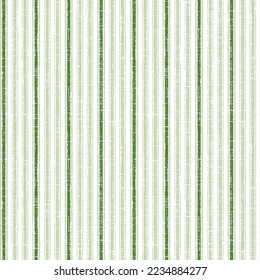 Seamless vector pattern with vertical rough spring stripes and shabby vintage texture. green and white abstract creative textured background.