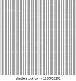 Seamless vector pattern with vertical stripes. Gray and white minimalistic ticking design. Monochrome stripy background with light texture.