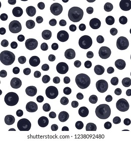 Seamless Vector pattern with Very dark blue polka dots. Perfect design for textile, box, posters, cards, web etc.