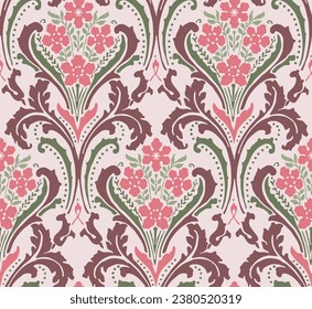 seamless vector pattern of a vintage art deco wallpaper design, retro style