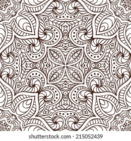 Seamless vector pattern. Vintage decorative elements. Hand drawn background. Islam, Arabic, Indian, ottoman motifs.