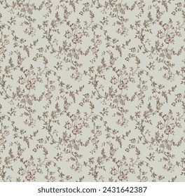 Nahtloses Vektor-Muster von Vintage Millefleurs-Design, wilde Rosen, schäbiger Chic