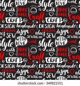 Seamless vector pattern. Vintage vector sketch elements. Brush stroke with rough edges. Hand made and craft. Calligraphy. Ink. Lettering. Inscriptions.
