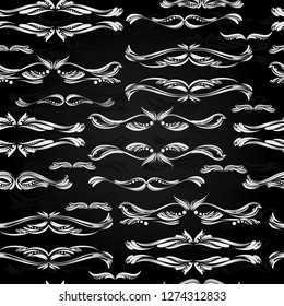 Seamless vector pattern in vintage style with black background