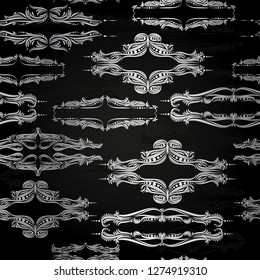 Seamless vector pattern in vintage style with black background