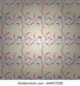 Seamless vector pattern in violet and blue colors. Floral background.