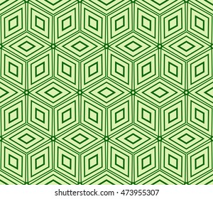 seamless vector pattern. virtual 3d cube. interior decoration, wallpaper, presentation, fashion design. green color