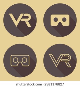 Seamless vector pattern with VR logos. Virtual reality logos