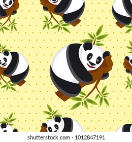 Seamless vector pattern wallpaper panda