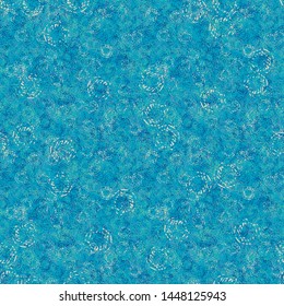 A seamless vector pattern with water surface and ripples during rain. Surface print design.