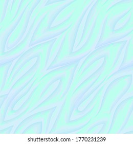 Seamless vector pattern of watercolor brush strokes, water or sea water texture. Turquoise color print of paint strokes