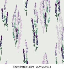 Seamless vector pattern with watercolor lavender.