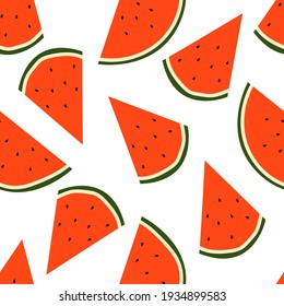 Seamless vector pattern with watermelon 