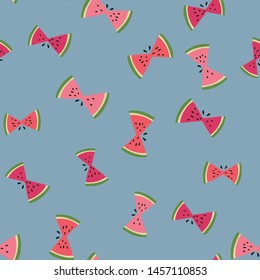A seamless vector pattern with watermelon butterflies.Surface print design.