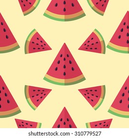 Seamless vector pattern of watermelon slices.