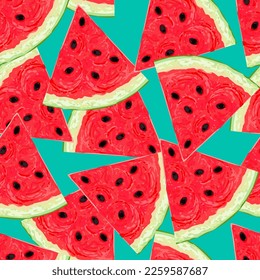 seamless vector pattern. Watermelon pattern. Summer pattern. Sweet pattern for cafes and printing on clothes, textiles