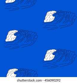 Seamless vector pattern with waves