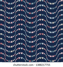 Seamless Vector Pattern of Wavy Hearts