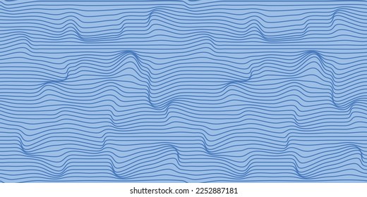 seamless vector pattern. Wavy lines endless futuristic abstract background. 3d reality future banner concept. Psychedelic geometric optical illusion texture. Technology business template.