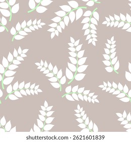 Patrón de Vector sin costuras con flores de cardamomo blanco en el estilo plano.