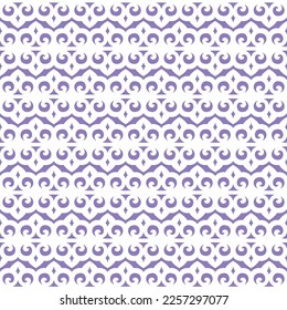 Seamless vector pattern of white decor on purple background