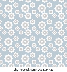 Seamless vector pattern of white flowers vector illustration.
