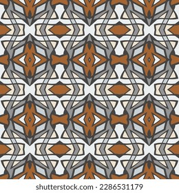 Patrón vectorial sin foco en naranja negro gris blanco. Ornamento brillante para textiles, almohadas, decoración interior, papel.