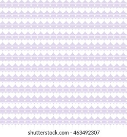 Seamless vector pattern with white hearts on pastel background