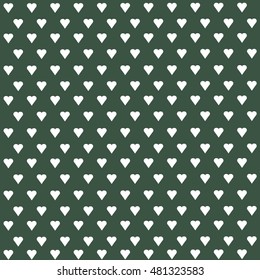Seamless vector pattern with white hearts on pastel background