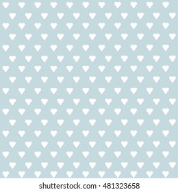 Seamless vector pattern with white hearts on pastel background