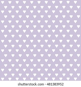 Seamless vector pattern with white hearts on pastel background