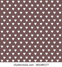 Seamless vector pattern with white hearts on pastel background
